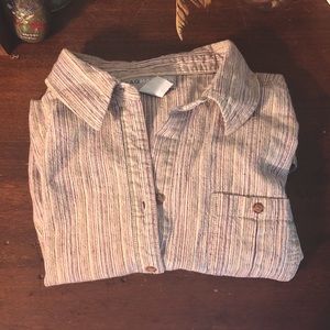 Sag Harbor Vintage Striped Multicolor Button Up